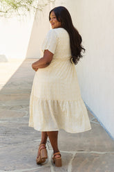 Robe mi-longue à manches kimono HEYSON pour bébé, taille adulte, couleur crème
